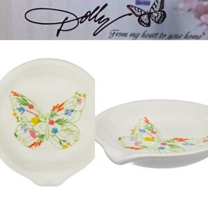 Dolly Parton Floral Butterfly Spoon Rest